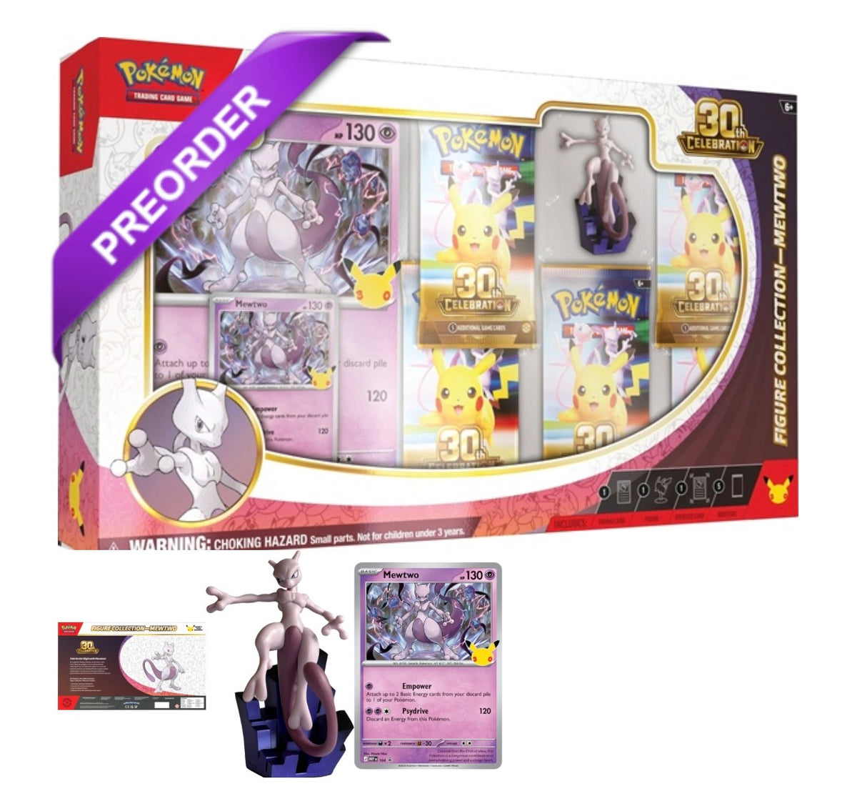 Pokemon ex Box: Mega Evolution: 30th Celebration - Figure Collection: Mewtwo (5 Boosters)